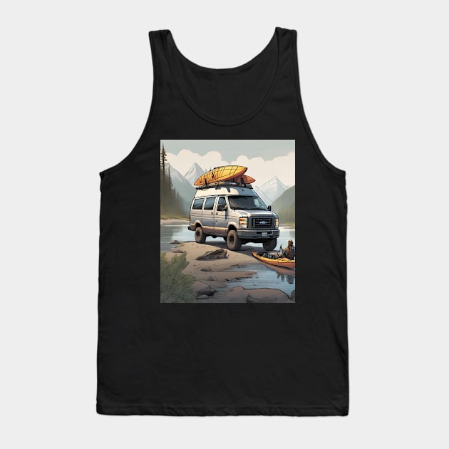 Van life, overlanding by the river in Alaska Tank Top by TouchofAlaska